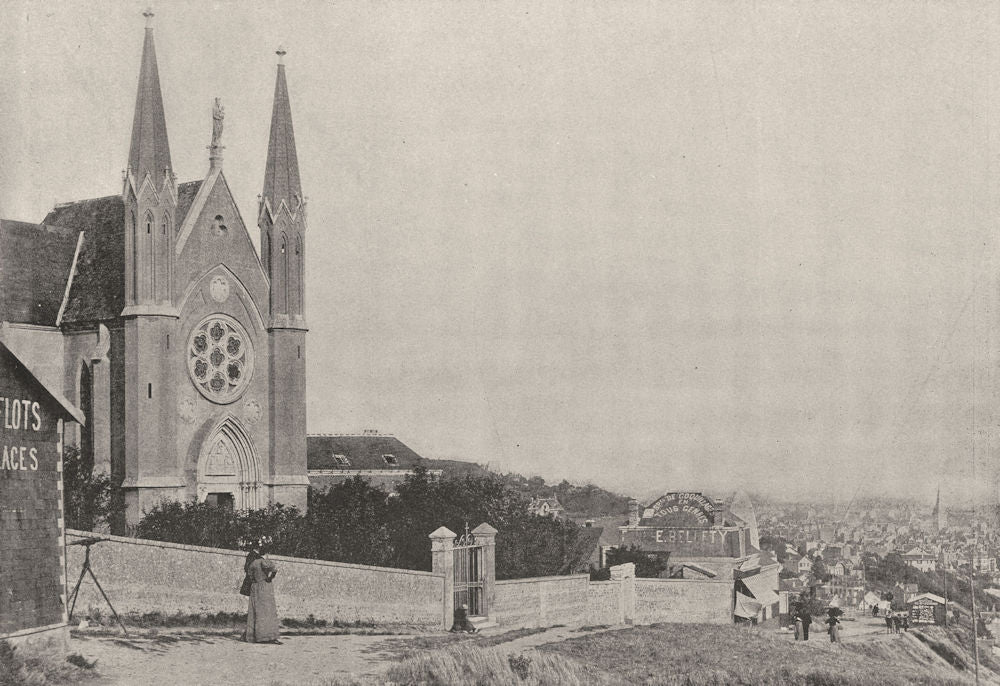 SEINE- MARITIME. Le Havre. Notre- dame des Flots a Ste- Adresse 1895 old print